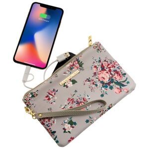 Bandolino Charging Pouch Wristlet floral new without tags